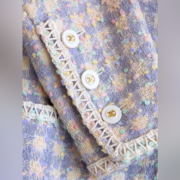 Chanel Vintage S/S 1994 Lilac Lavender Multicolor Runway 94P Jacket Skirt Suit - Picture 11 of 16